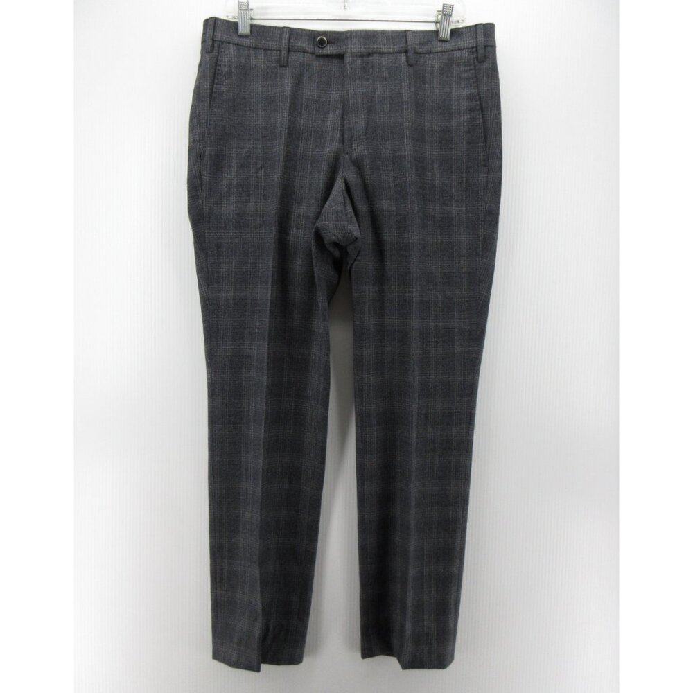 Baldessarini Pants 34 Virgin Wool Trousers Business Plaid Classic 34X29